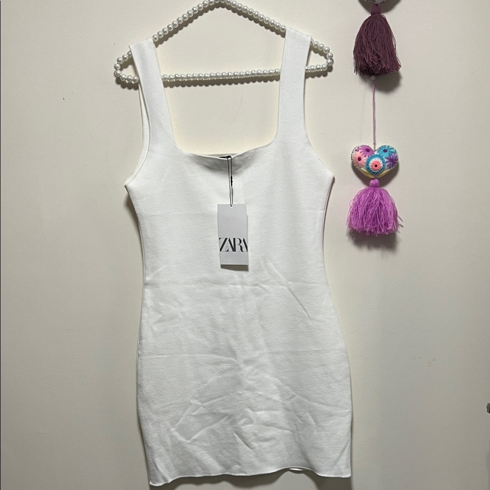 Zara Ivory Sleeveless Mini Dress 👗‼️